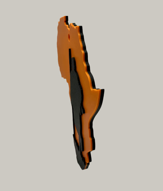 African Map Wall Art – 3D Printed with Maasai Warrior Silhouette (Multiple Colors)