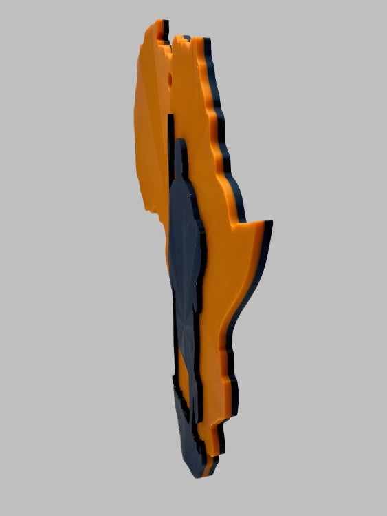 African Map Wall Art – 3D Printed with Maasai Warrior Silhouette (Multiple Colors)
