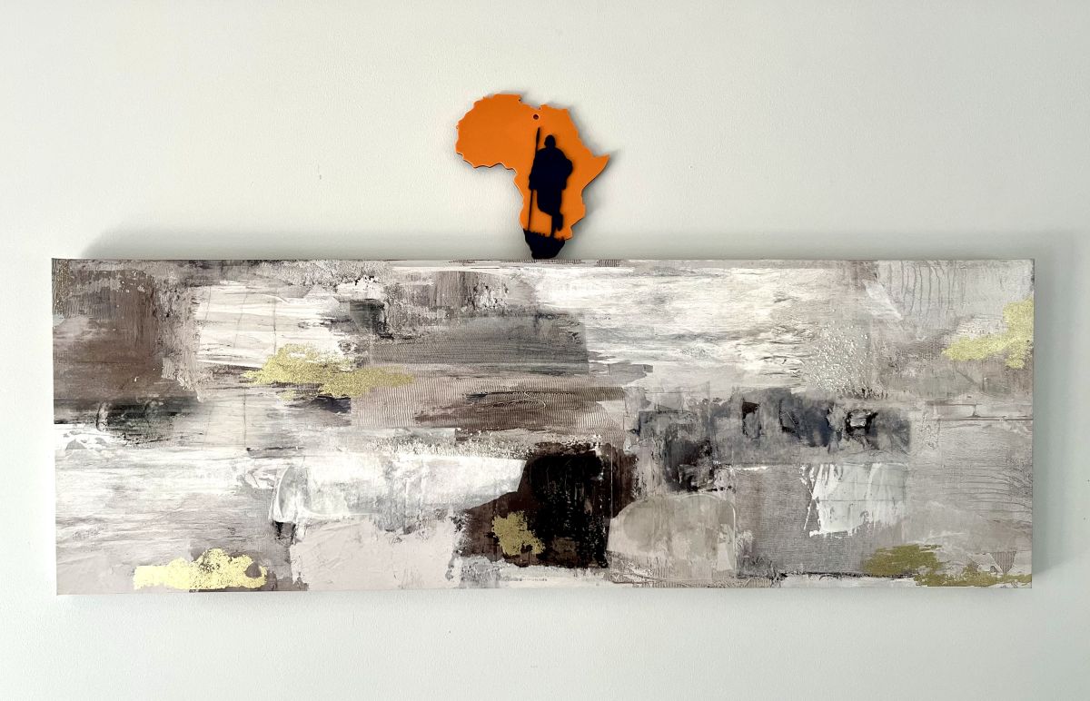 African Map Wall Art – 3D Printed with Maasai Warrior Silhouette (Multiple Colors)