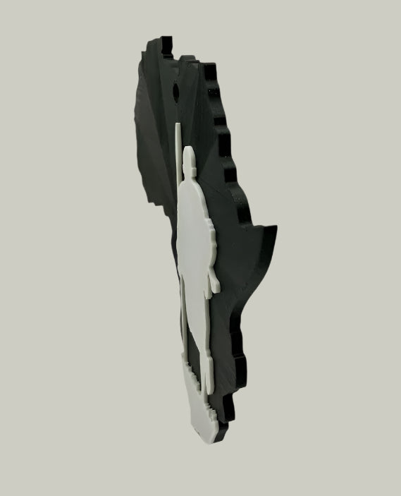 African Map Wall Art – 3D Printed with Maasai Warrior Silhouette (Multiple Colors)